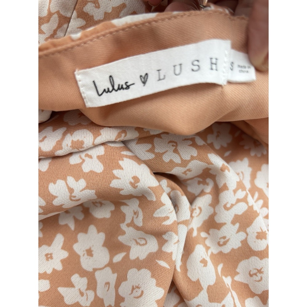 Lulus Crista Floral Maxi Dress S Rust Orange Button Front Cottagecore - Picture 2 of 10